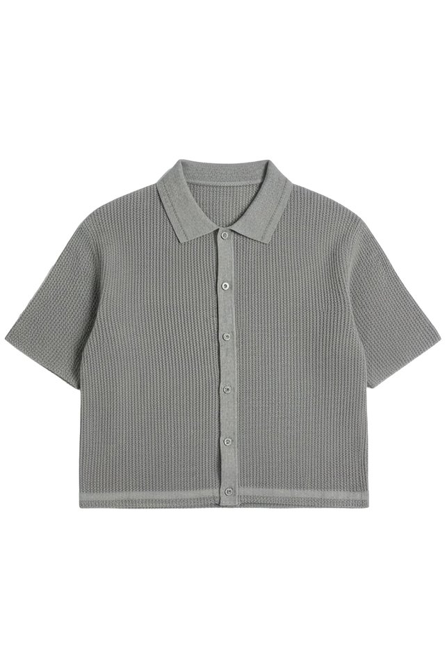 LOIC KNITTED BOXY-FIT SHIRT IN HEATHER