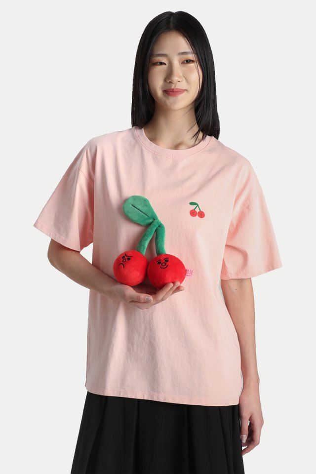 ARCADE X TESS SMITH-ROBERTS “GROCERY BAG” OVERSIZED T-SHIRT IN PINK