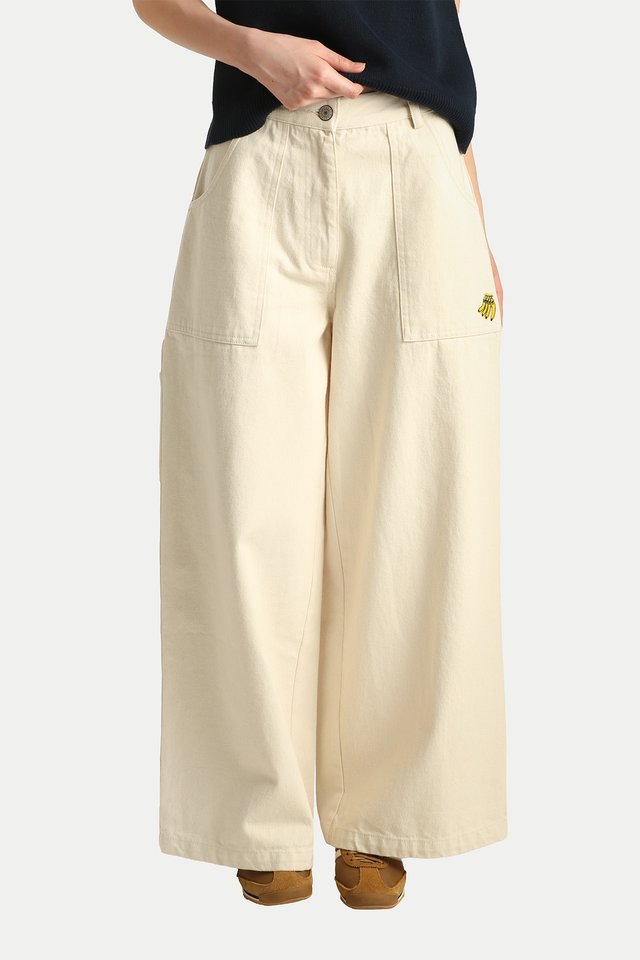 ARCADE X TESS SMITH-ROBERTS "BAD BANANAS” WORK JEANS IN ECRU