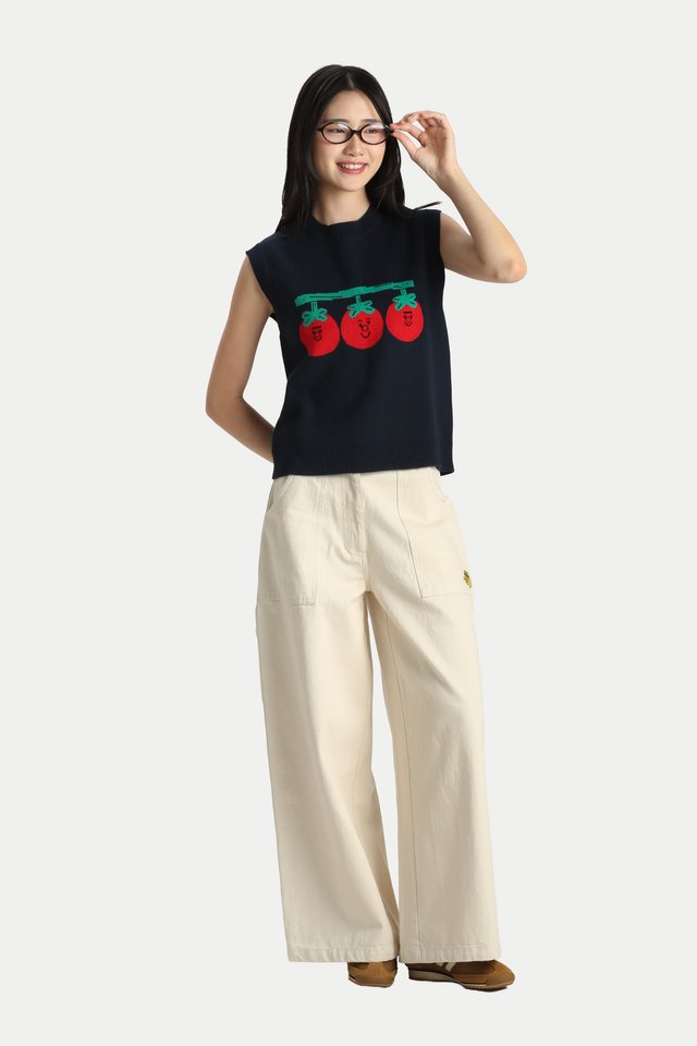 ARCADE X TESS SMITH-ROBERTS "BAD BANANAS” WORK JEANS IN ECRU