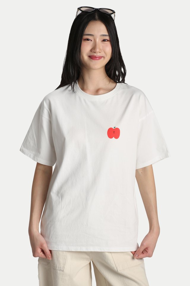 ARCADE X TESS SMITH-ROBERTS “GROCERY BAG” OVERSIZED T-SHIRT IN WHITE