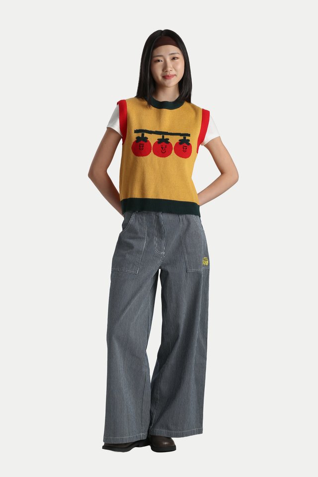 ARCADE X TESS SMITH-ROBERTS “TOMATOES” KNITTED VEST IN VINTAGE
