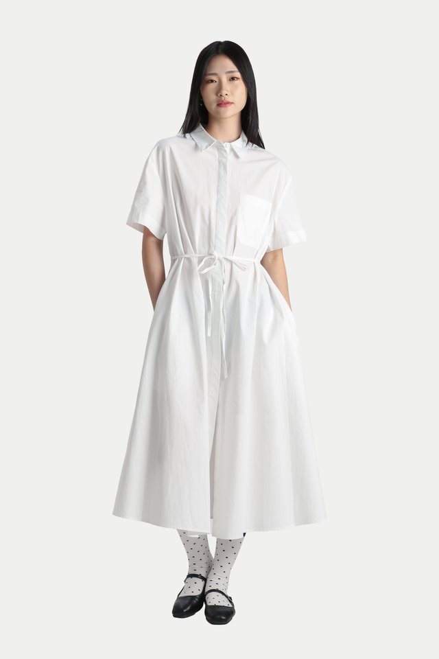CHIARA OVERSIZED SHIRT DRESS IN WHITE