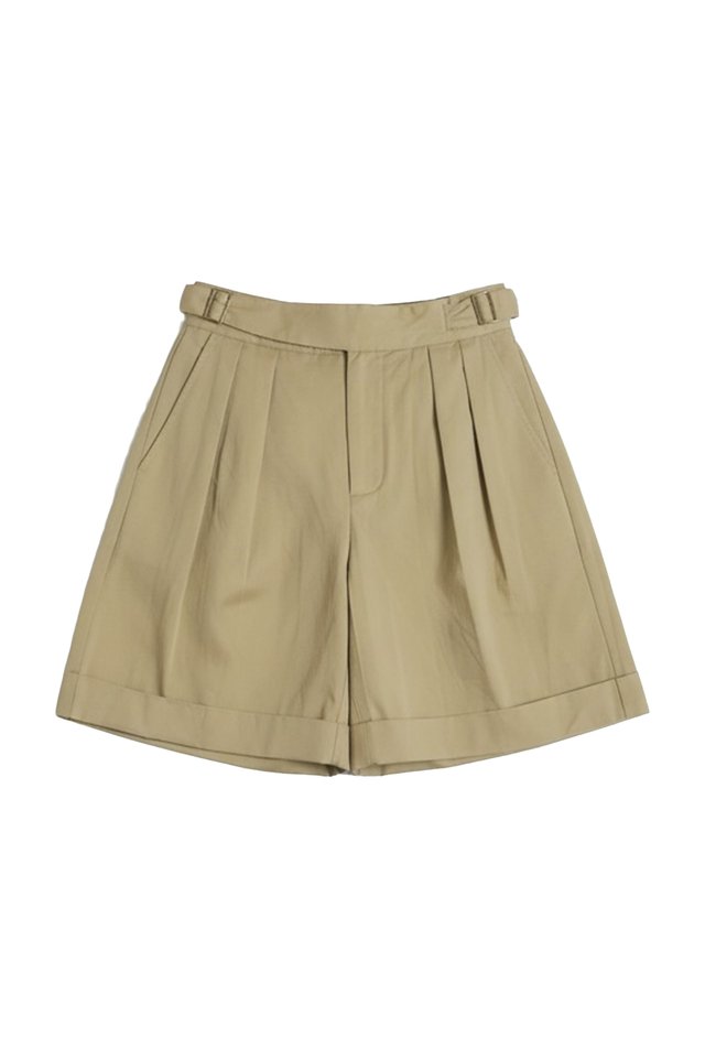 OSKAR PLEATED GURKHA SHORTS IN KHAKI