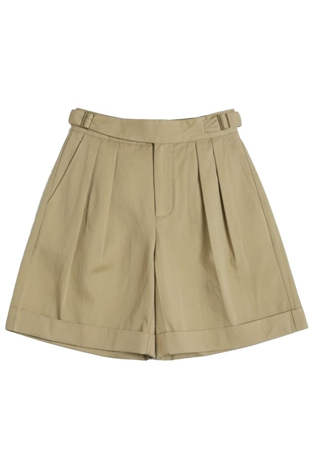 OSKAR PLEATED GURKHA SHORTS IN KHAKI