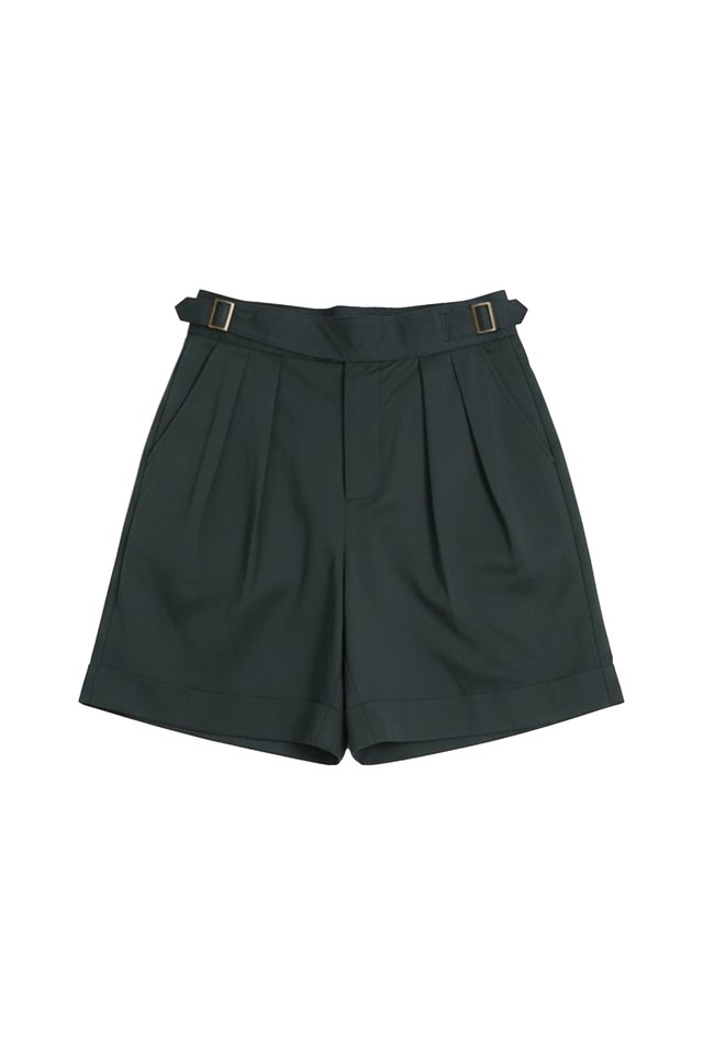OSKAR PLEATED GURKHA SHORTS IN TEAL