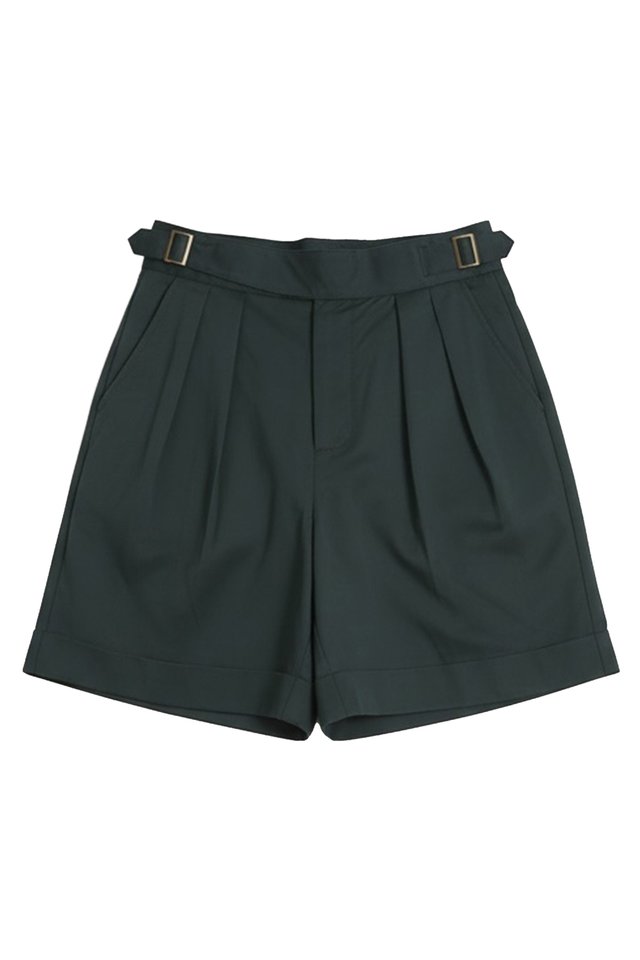OSKAR PLEATED GURKHA SHORTS IN TEAL