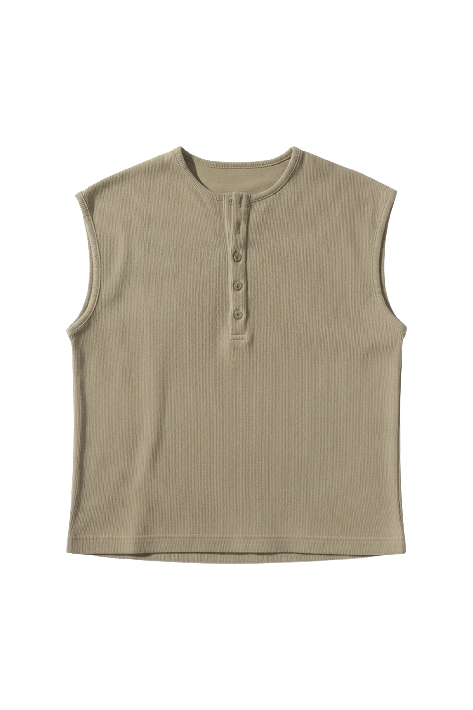 GRADY SLEEVELESS HENLEY TOP IN SAND