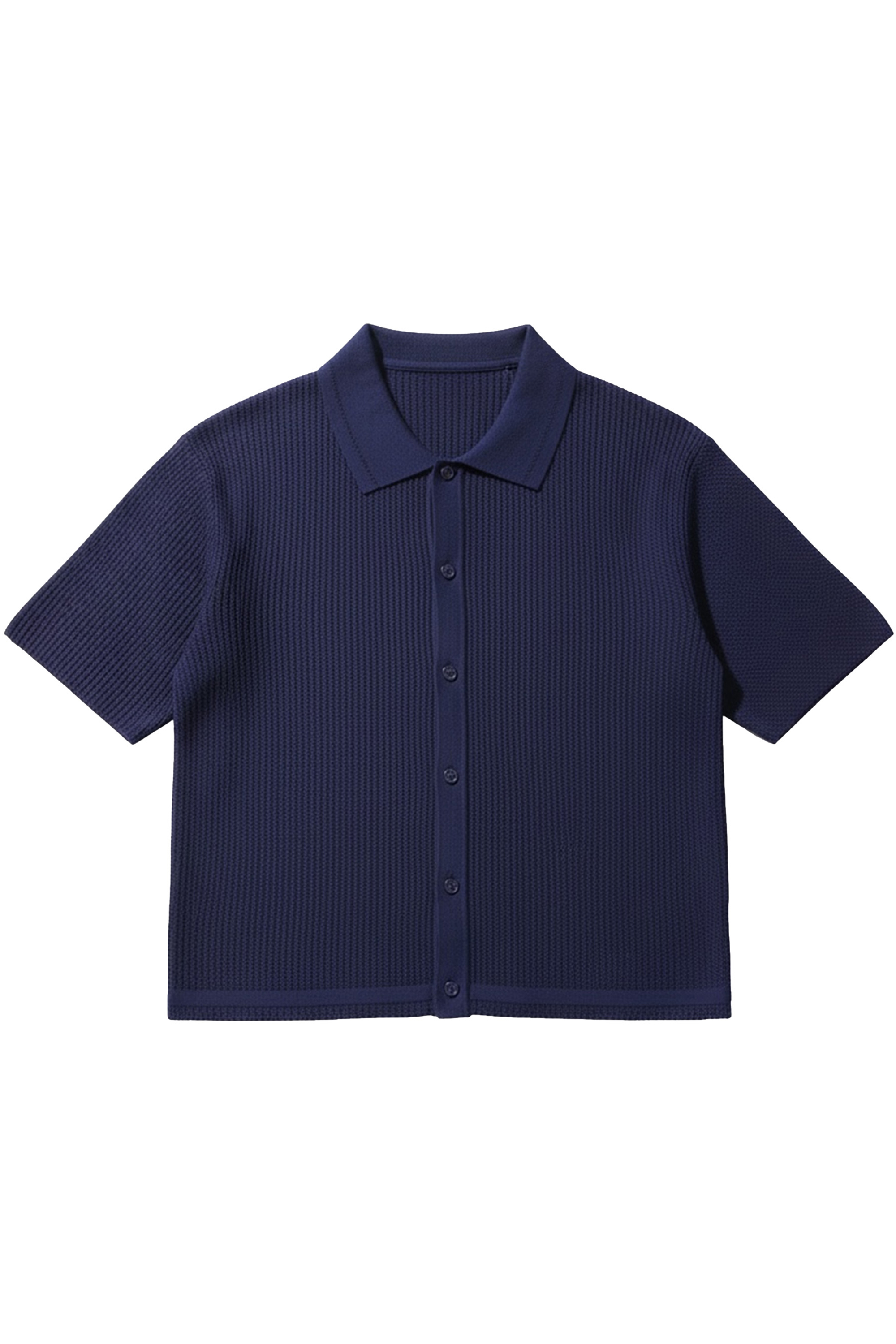 LOIC KNITTED BOXY-FIT SHIRT IN COBALT