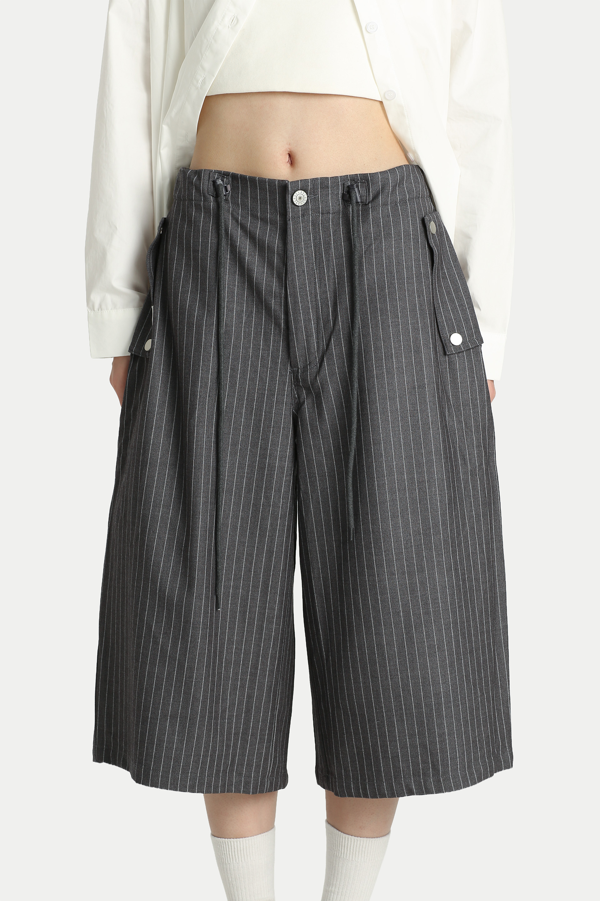 RAIDEN LONGLINE JORTS IN PEBBLE STRIPES