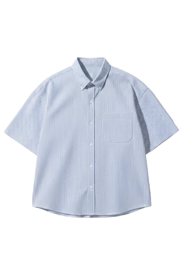 KIP STRIPED OXFORD AERO SHIRT IN BLUE