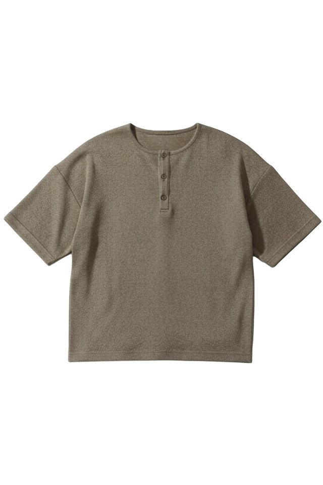 KOA BOXY-FIT HENLEY TOP IN CHESTNUT