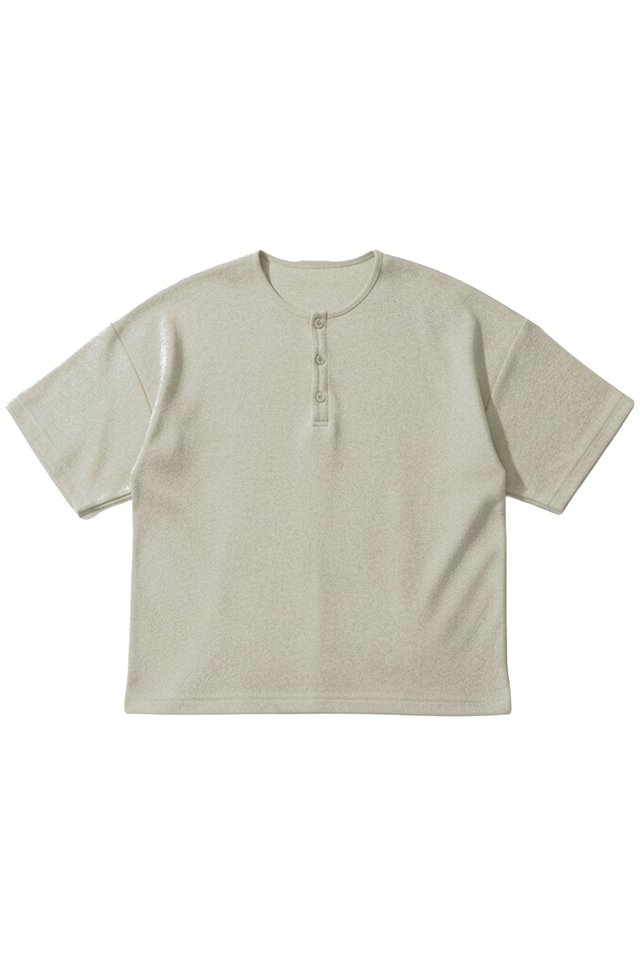 KOA BOXY-FIT HENLEY TOP IN OATMEAL