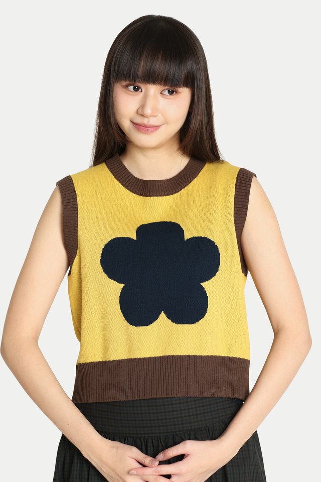TANSY FLOWER VEST IN DIJON