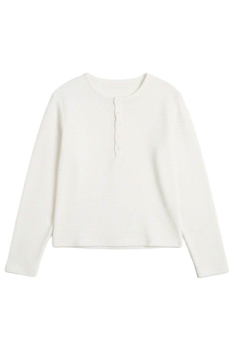 トップス Waffle Henley Tops west_cropped_waffle_henley_top