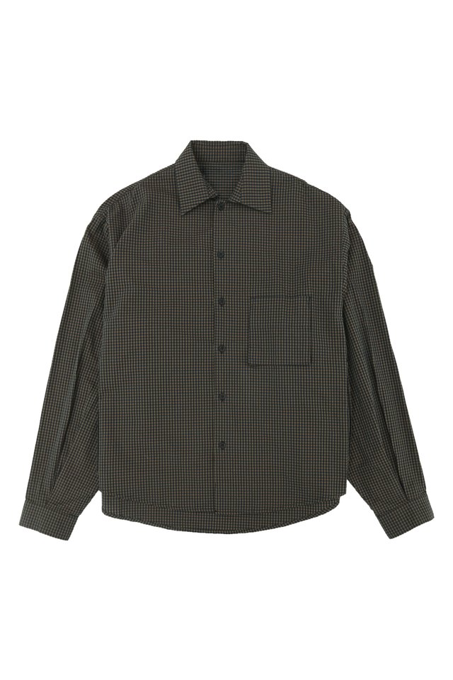 ALTON GINGHAM OVERSIZED POCKET SHIRT IN VINEYARD