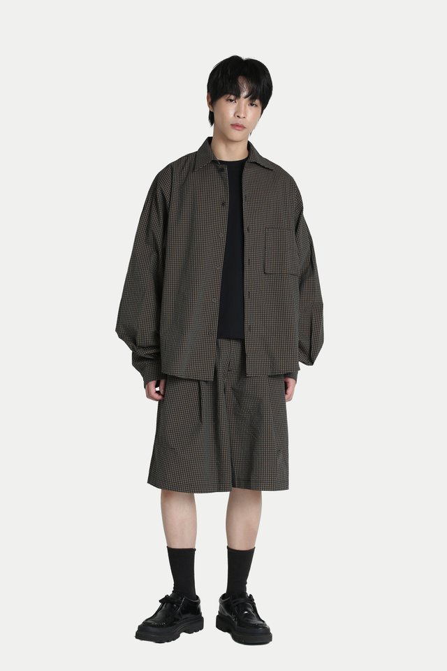 ALTON GINGHAM OVERSIZED POCKET SHIRT IN VINEYARD