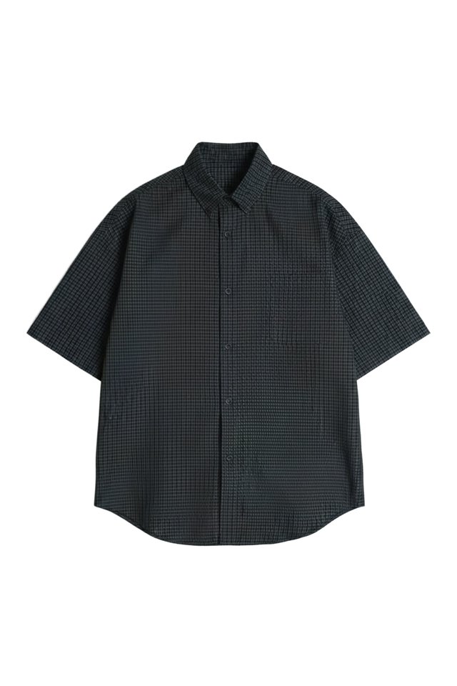 DAVIS OVERSIZED CHECKED SHIRT IN CHARCOAL