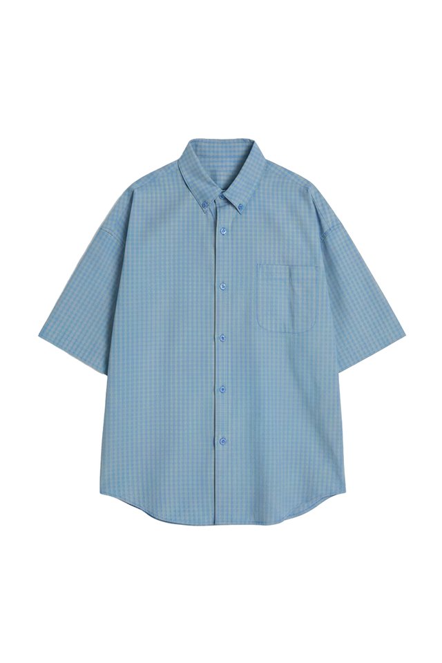 DAVIS OVERSIZED CHECKED SHIRT IN SKY