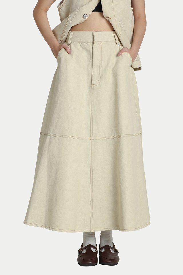 JADEN FLARE SKIRT IN OAT