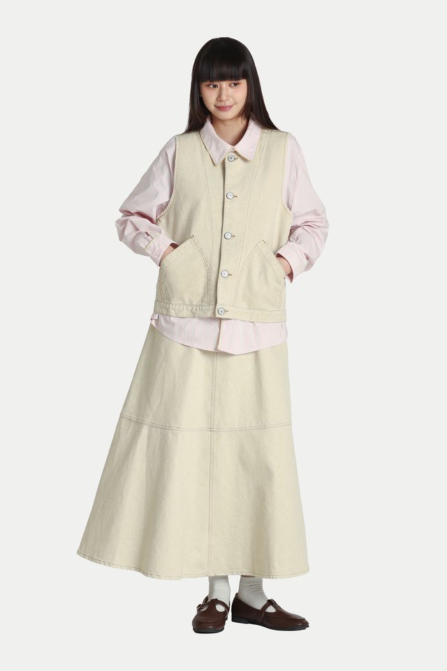 TAKAMI BOXY VEST IN OAT