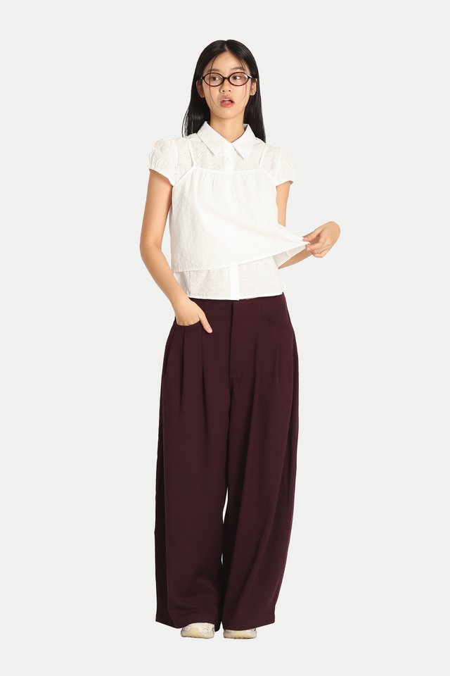 OTTALIE TWO-PIECE TOP IN WHITE BRODERIE