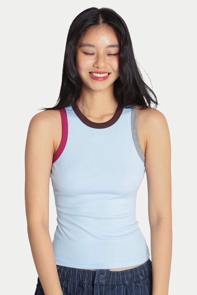 YUNA COLOURBLOCK TANK IN SKY