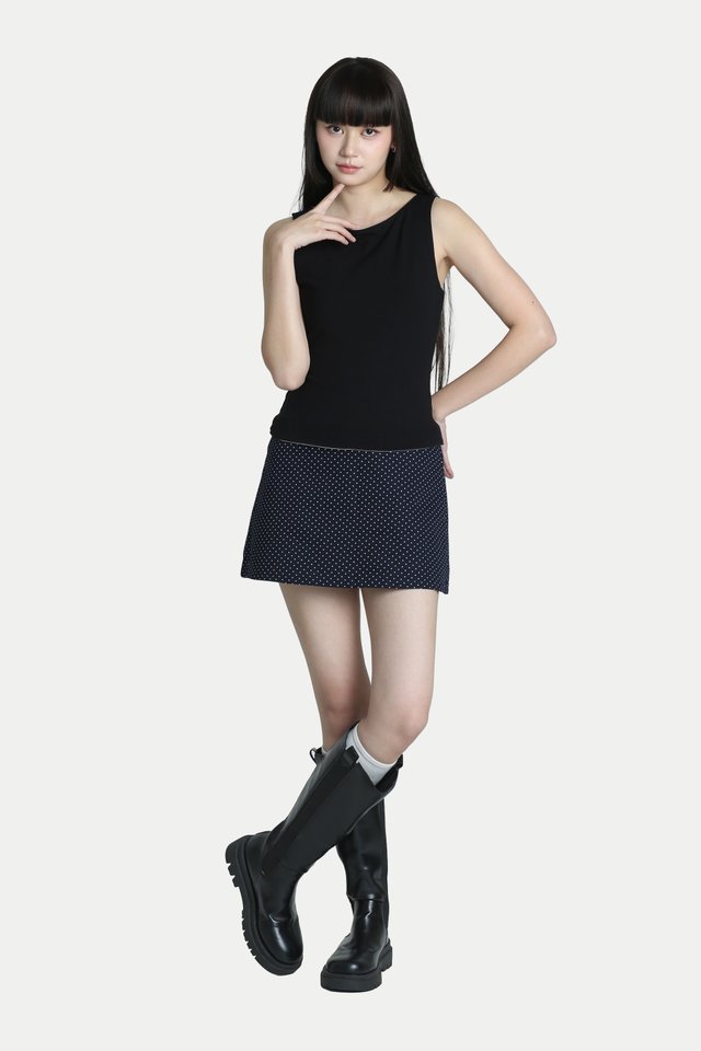 SOLARA REVERSIBLE TANK IN BLACK/BONE