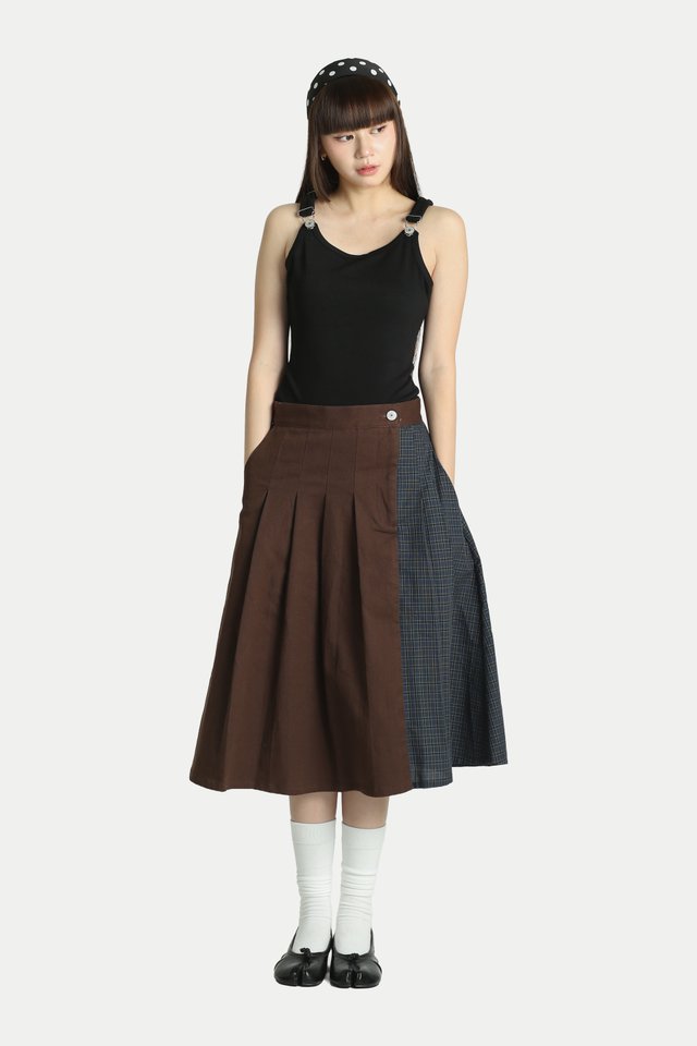KYRA DUNGAREE TANK TOP IN BLACK