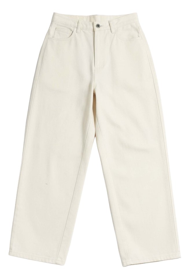 RUSSELL BAGGY TWILL TROUSERS IN ECRU