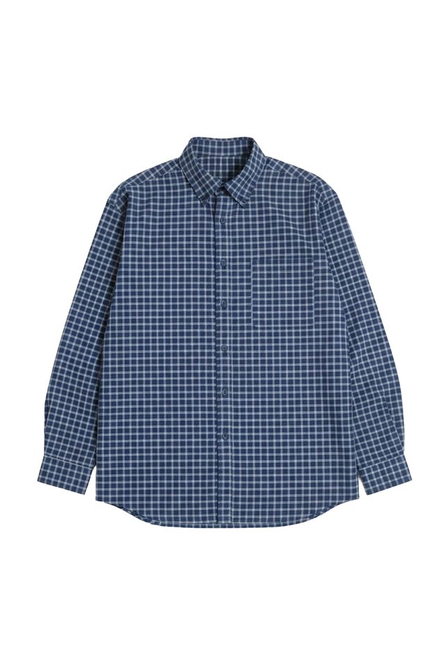 THIERRY OVERSIZED CHECKED SHIRT IN BLUE