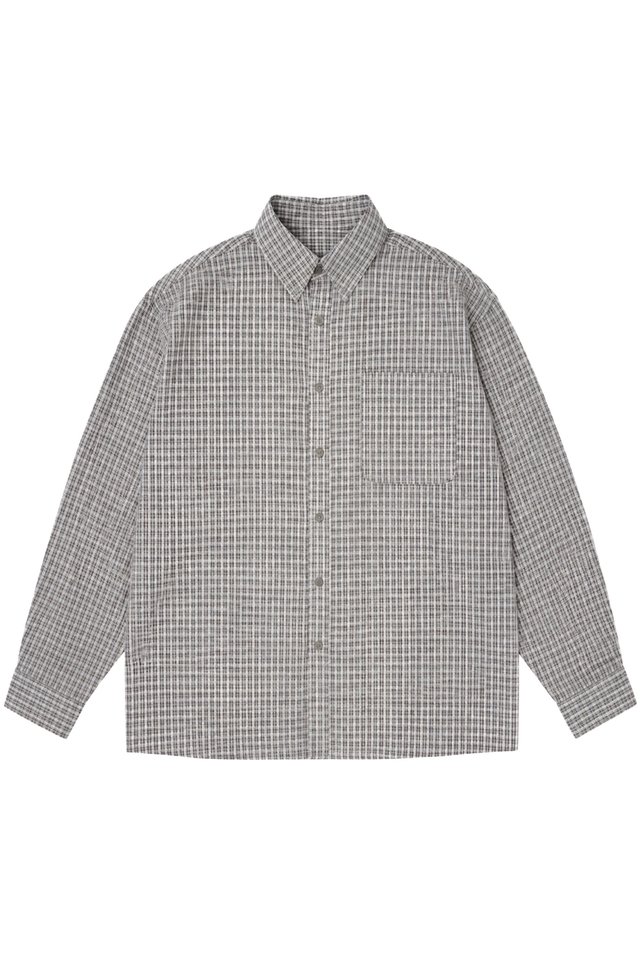 THIERRY OVERSIZED CHECKED SHIRT IN GREY