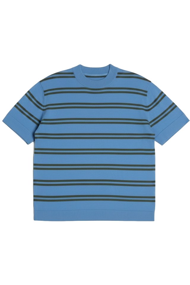 HUEY STRIPED KNIT TOP IN BLUE