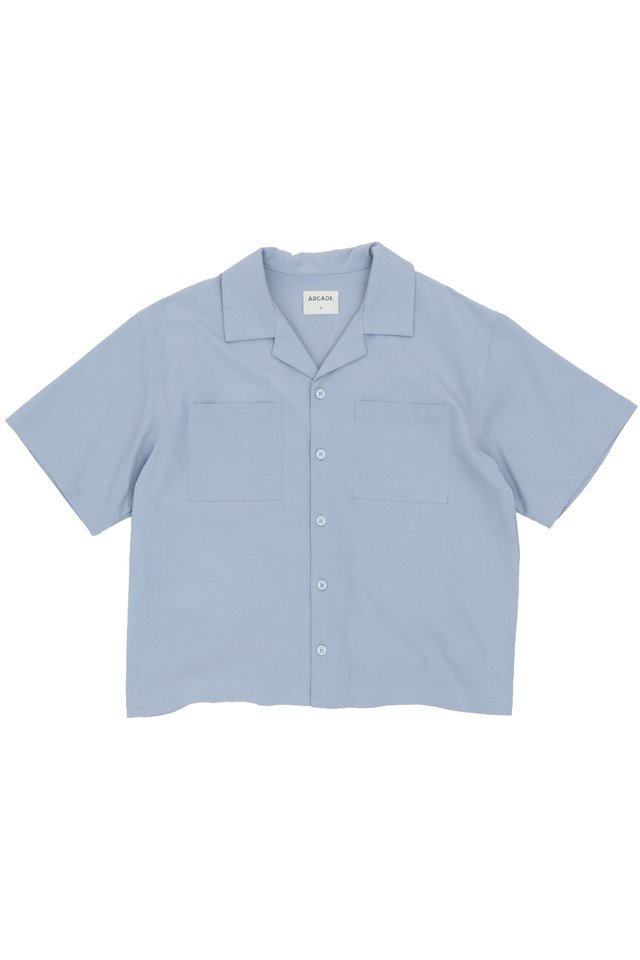 JAKOBI CAMP COLLAR SAFARI SHIRT IN SKY