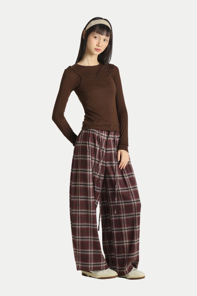 MIKA LONG SLEEVE & CAMI SET IN UMBER