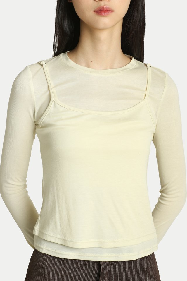 MIKA LONG SLEEVE & CAMI SET IN LIME
