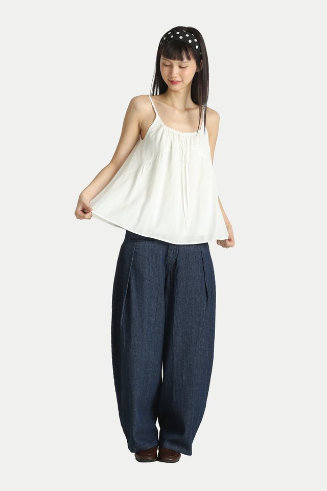 KAYLEE CURVED JEANS IN DARK STRIPES