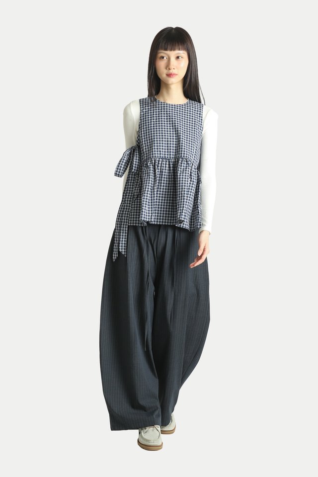 JEN RELAXED SUIT PANTS IN MIDNIGHT STRIPES
