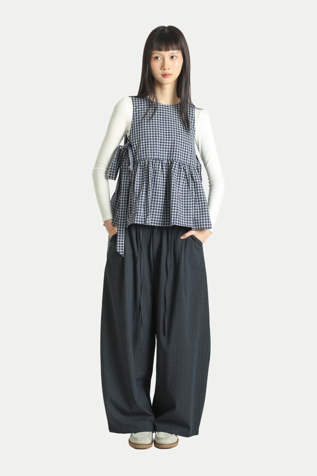 JEN RELAXED SUIT PANTS IN MIDNIGHT STRIPES
