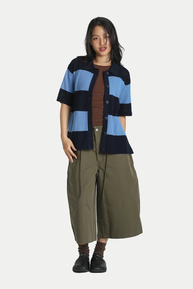ARCADE X ALIGN SOL STRIPE KNITTED SHIRT IN OCEAN