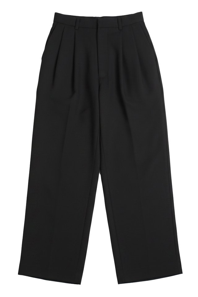 THADDEUS DOUBLE PLEAT TROUSERS IN BLACK