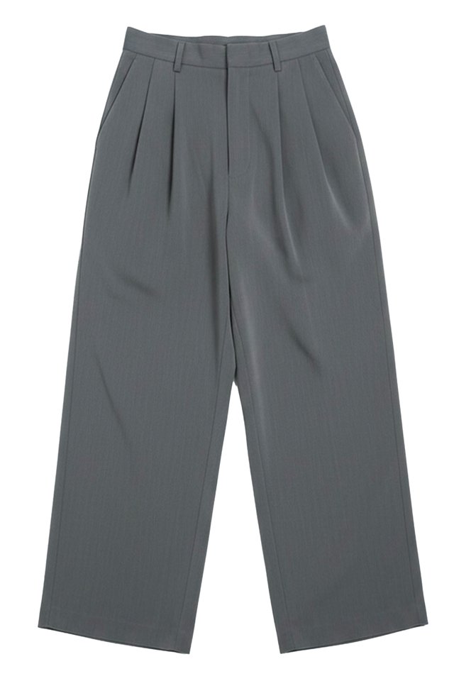 THADDEUS DOUBLE PLEAT TROUSERS IN GREY