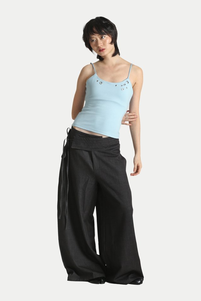 DRAVEN SIDE TIE CHAMBRAY PANTS IN SHADOW