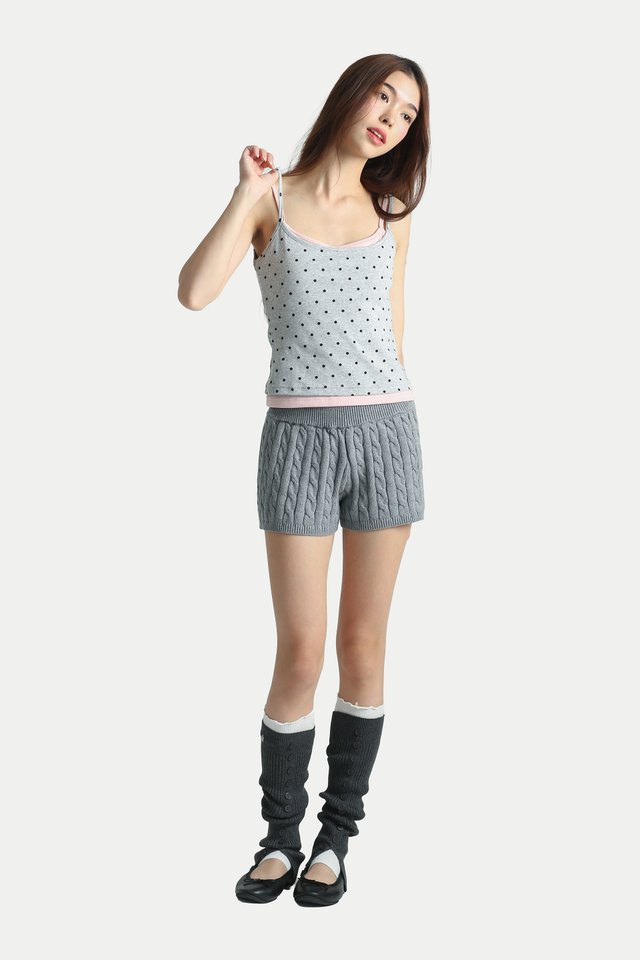 JOVY PADDED TWO-PIECE TANK IN CLOUD DOTS/PINK
