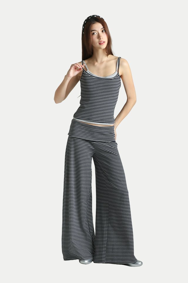 JOVY PADDED TWO-PIECE TANK IN NAVY STRIPES/CLOUD