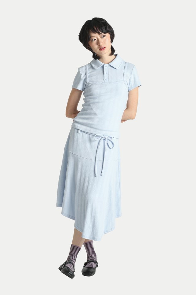 MOLLY POINTELLE POLO & CAMI SET IN SKY