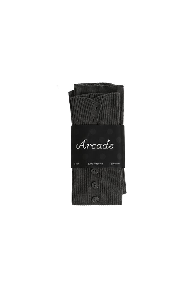 MEL BUTTON LEG WARMERS IN CHARCOAL