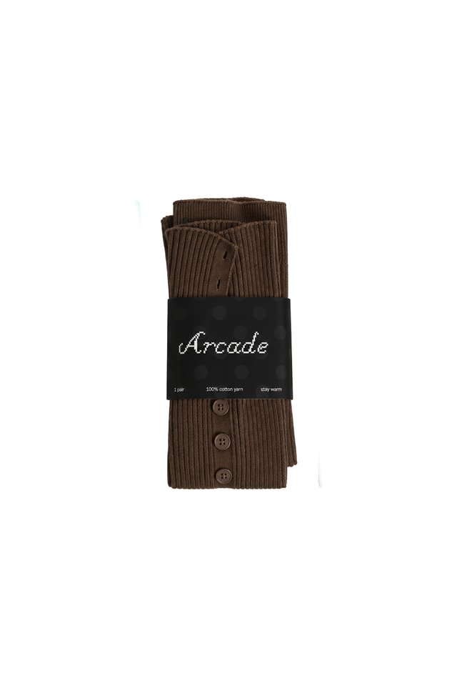 MEL BUTTON LEG WARMERS IN CHOCOLATE