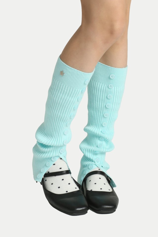 MEL BUTTON LEG WARMERS IN AQUA