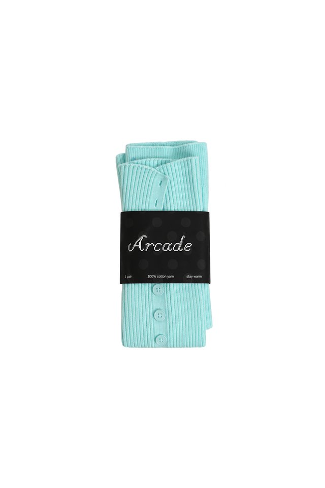 MEL BUTTON LEG WARMERS IN AQUA